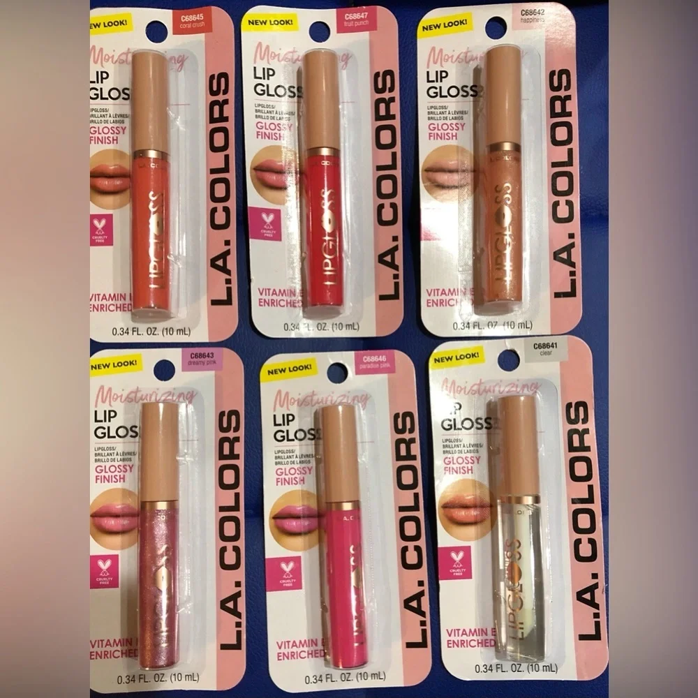 3pack‎ assorted moisturizing vitamin E enriched glossy finish lip glosses new